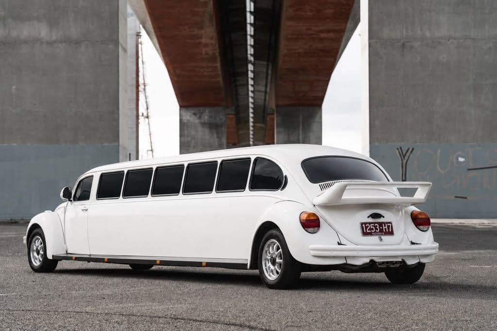 Rear of the VW Beetle limousine with its spoiler, Melbourne