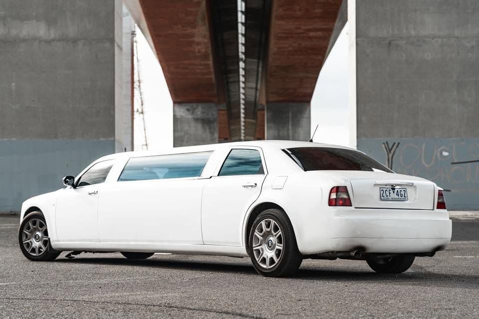 Rear view of the Rolls Royce Tribute limousine, Melbourne
