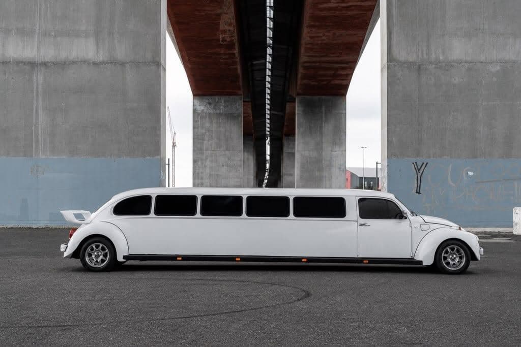 Side profile of the stretched VW Beetle limousine, Melbourne